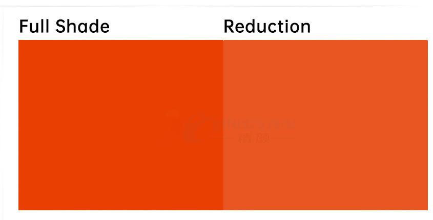 無機(jī)顏料紅104原色與沖淡色色卡