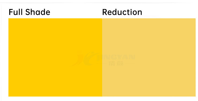 偶氮色淀顏料黃191本色和沖淡色色卡